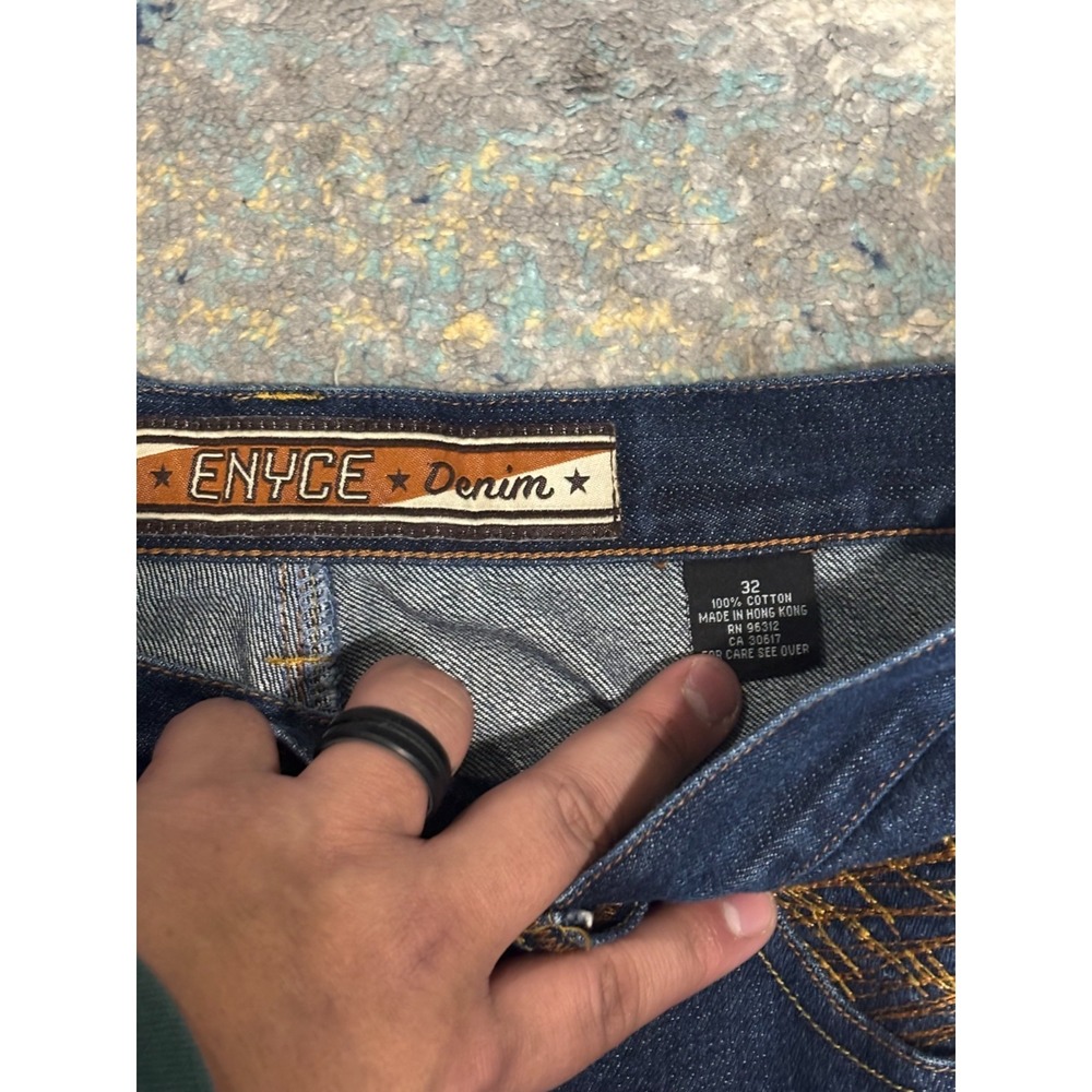 Vintage ENYCE Denim Set 2003 Jacket Large Jeans 32 Y2K Hip Hop Embroidered - Picture 9 of 10